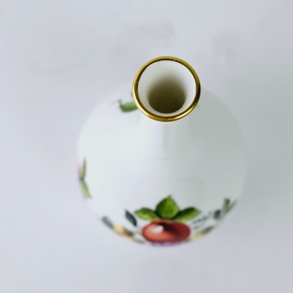 Herend Market Garden Bud 5.5" Vase with Gold Trim, Hungary, Stamped, RARE - Picture 7 of 8